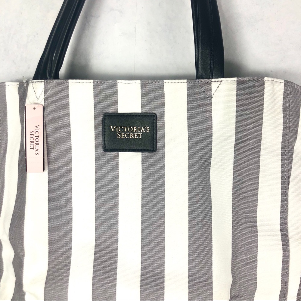 [VS] Striped Gray Tote - Picture 5 of 7